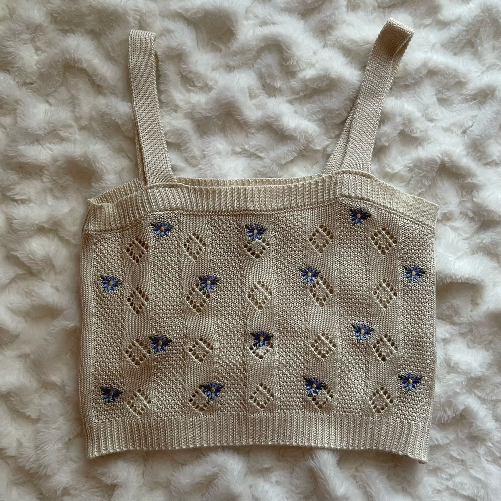 pink rose brand knit cropped top